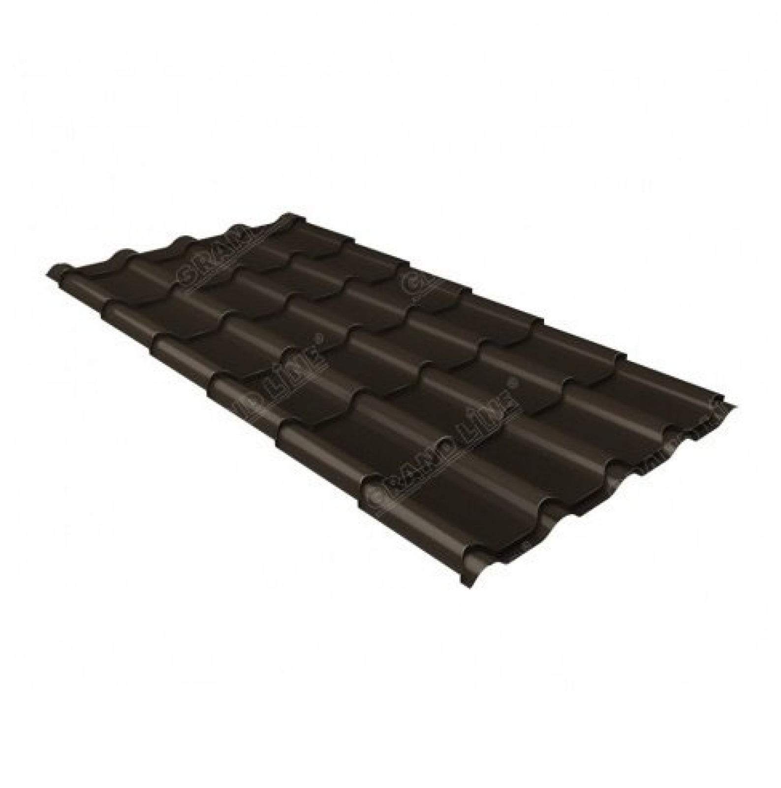 Металлочерепица камея 0,5 Satin RR 32 темно-коричневый