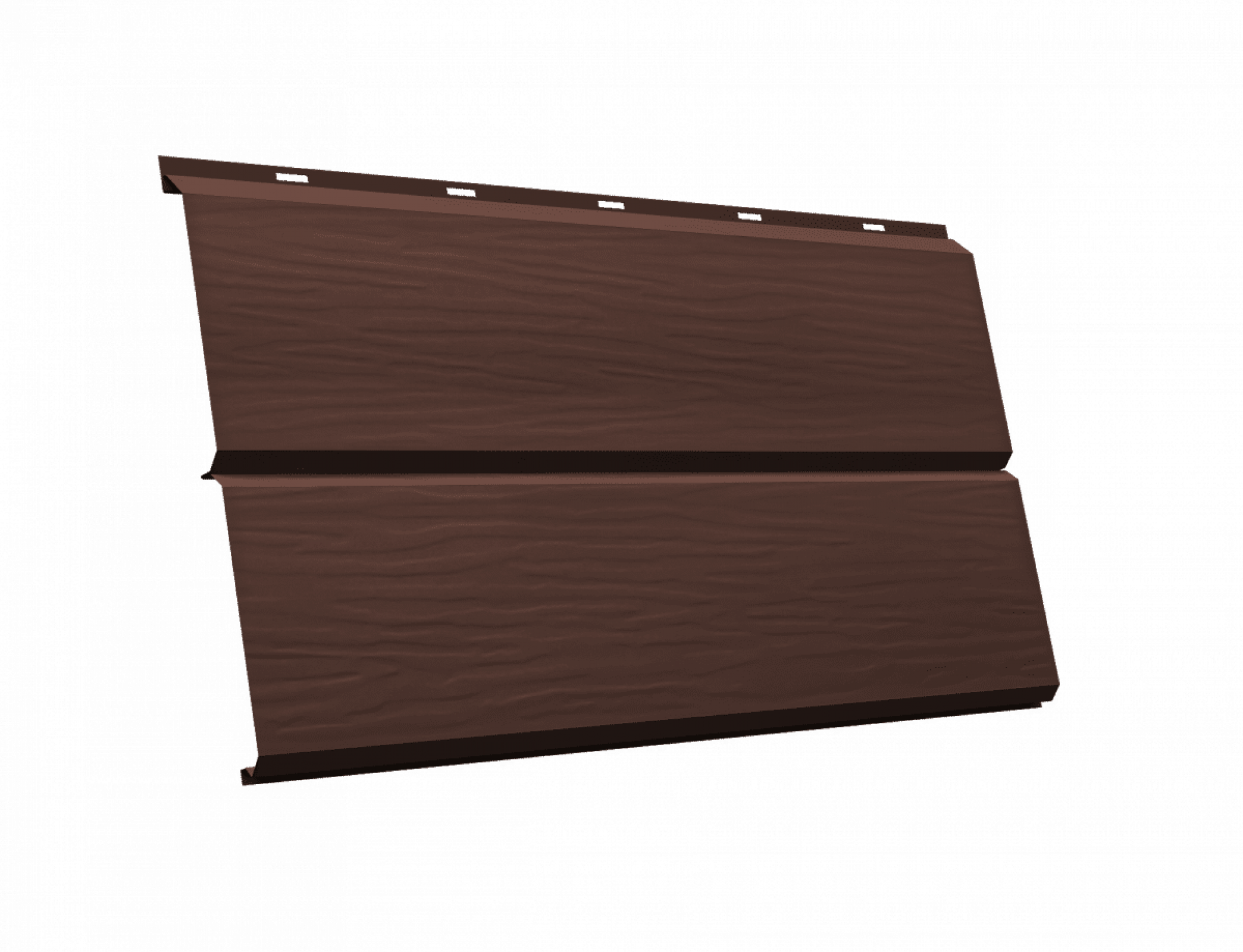 Металлический сайдинг ЭкоБрус 3D 0,345 Grand Line 0,45 Drap TwinColor с пленкой RAL 8017 шоколад