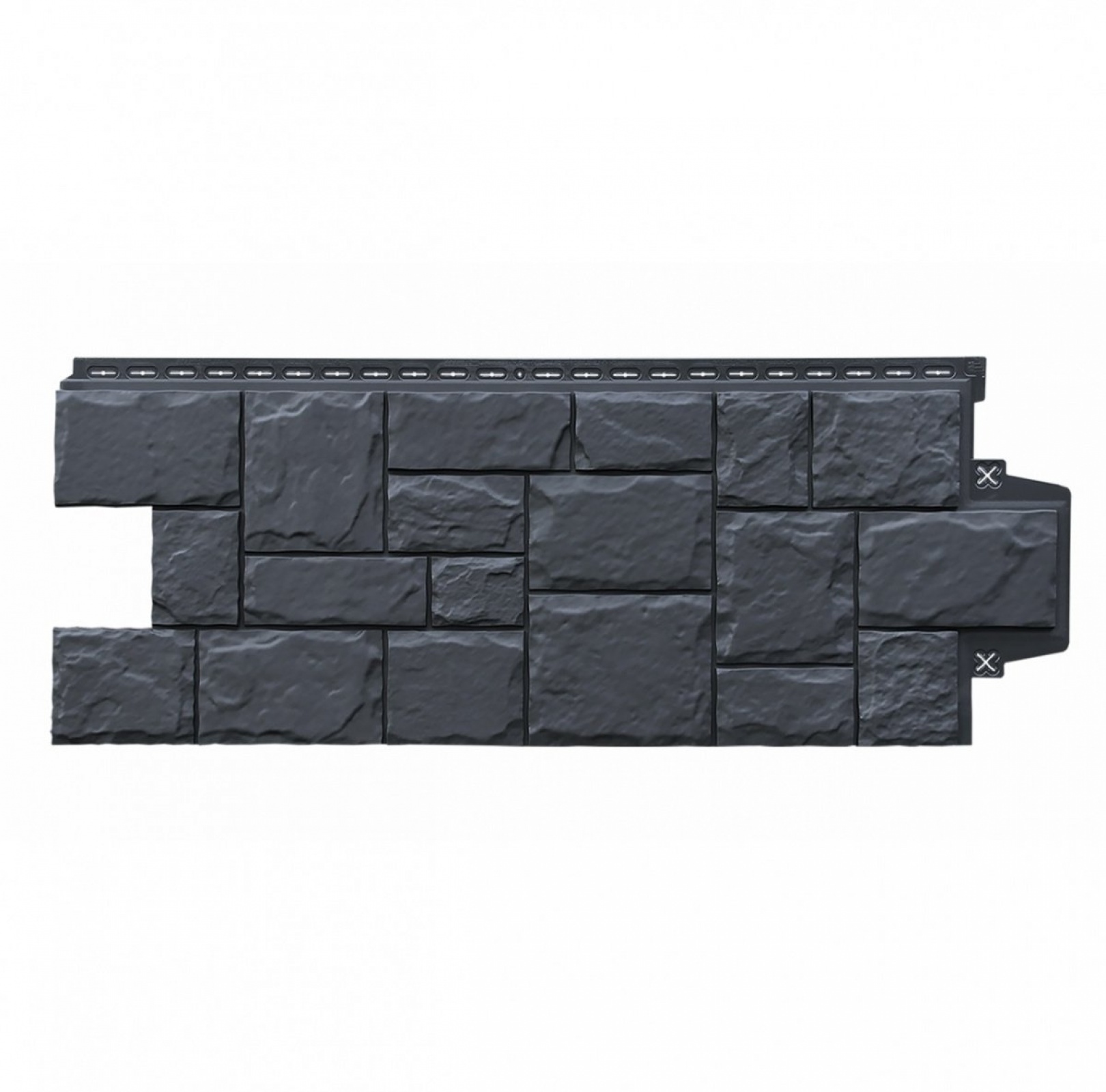 Фасадная панель Grand Line Крупный камень Classic Графит