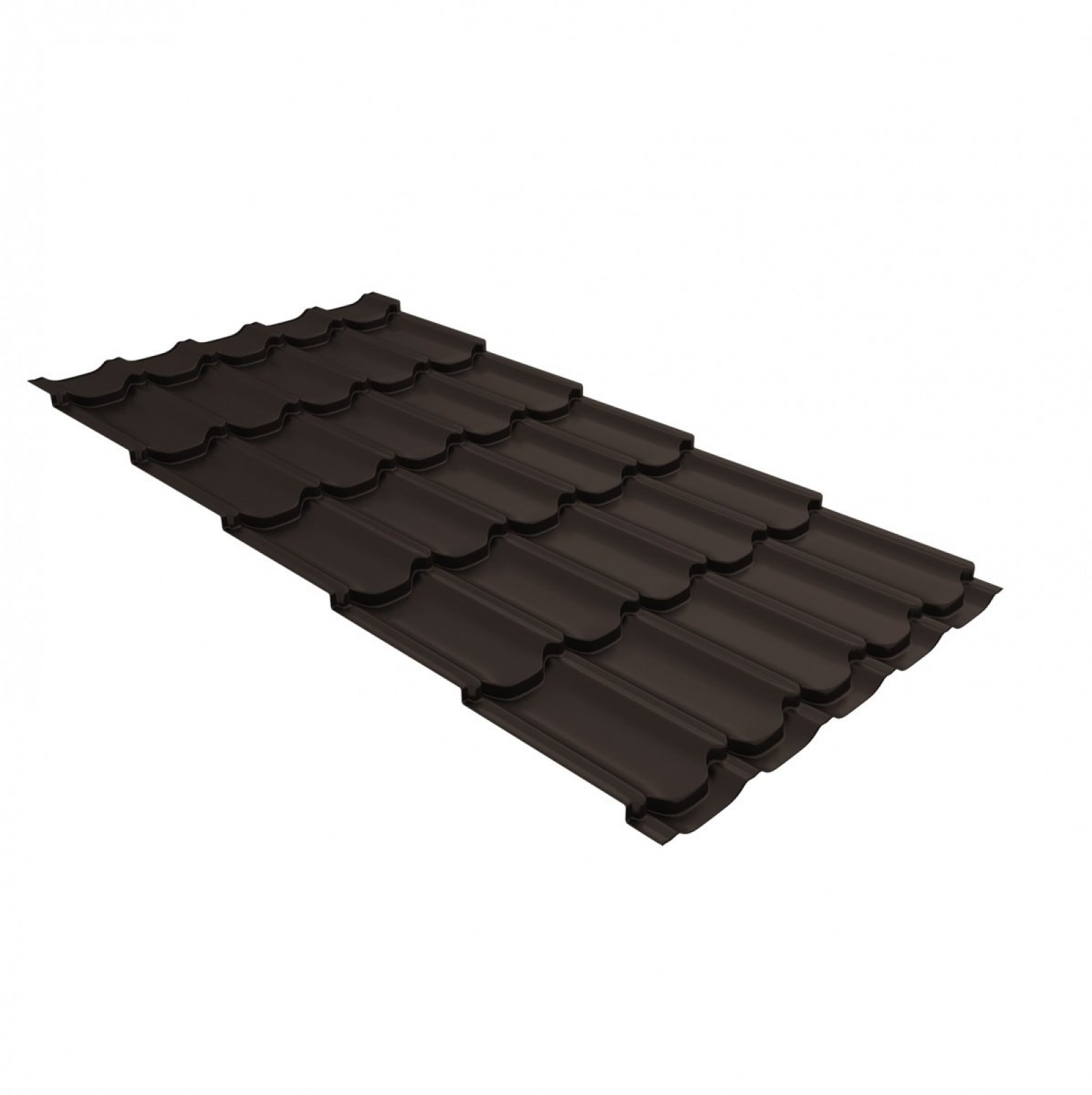 Металлочерепица квинта плюс 0,5 Velur X RR 32 темно-коричневый