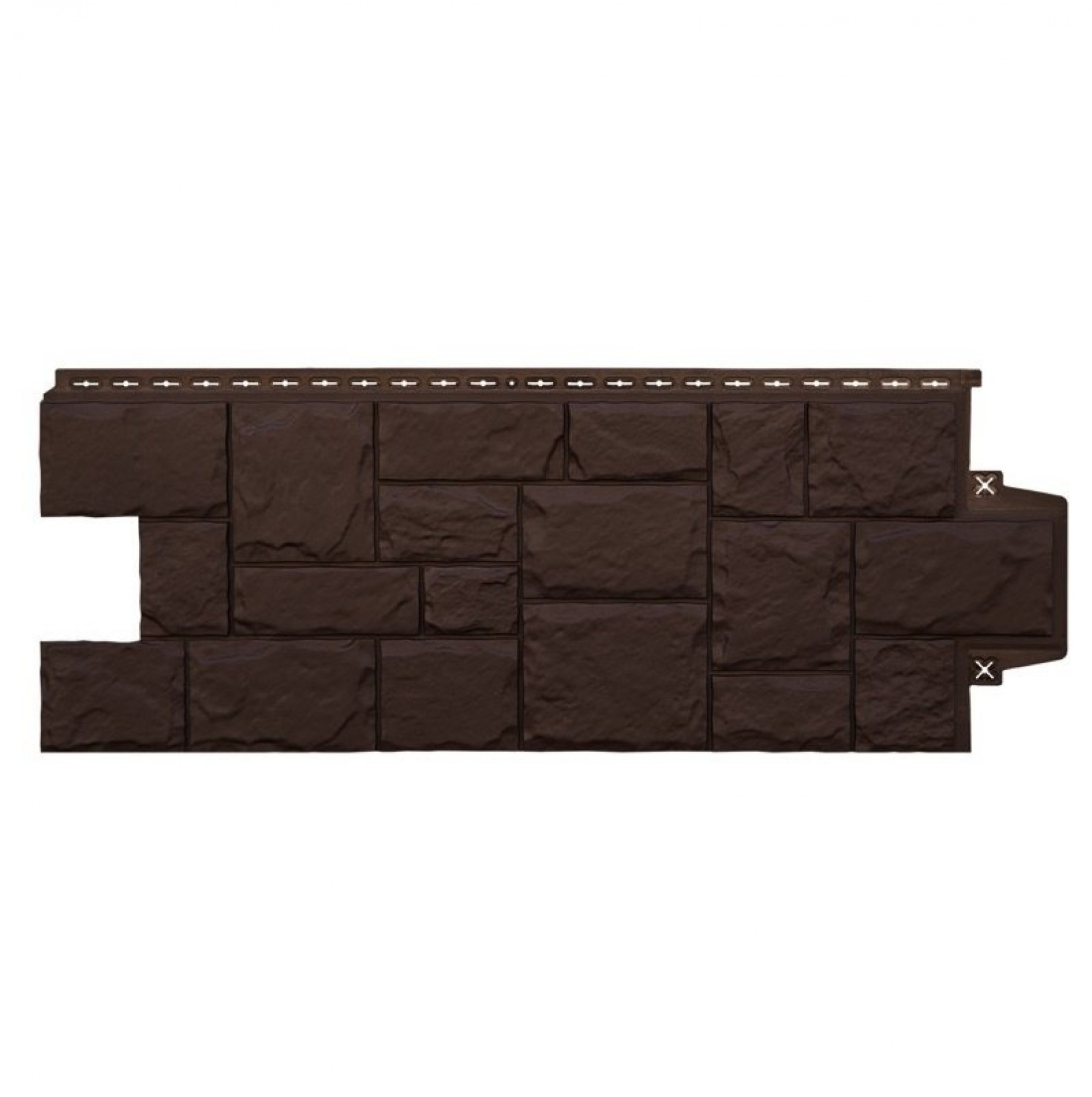 Фасадная панель Grand Line Крупный камень Classic Шоколадный