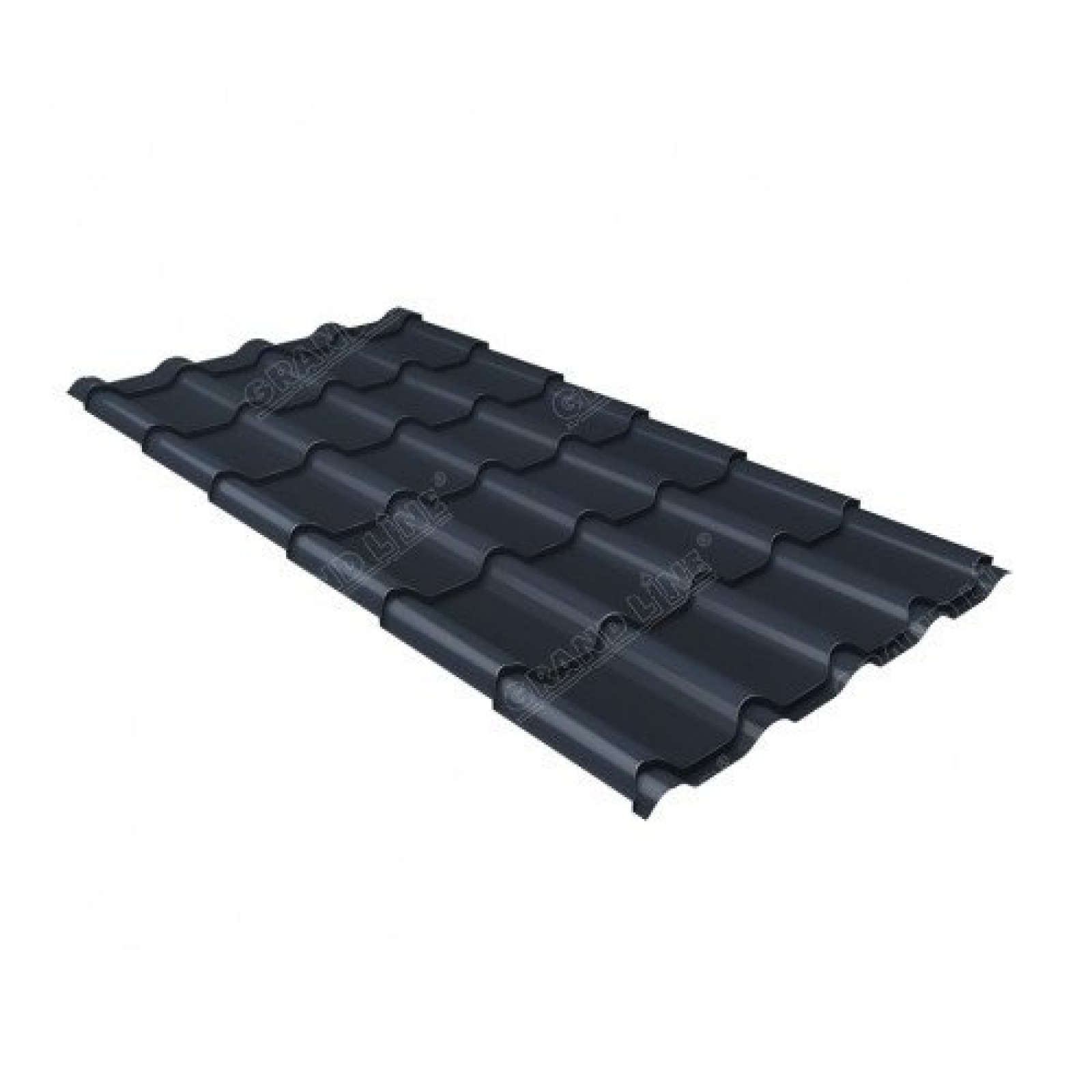 Металлочерепица камея 0,5 Satin Matt RAL 7024 мокрый асфальт