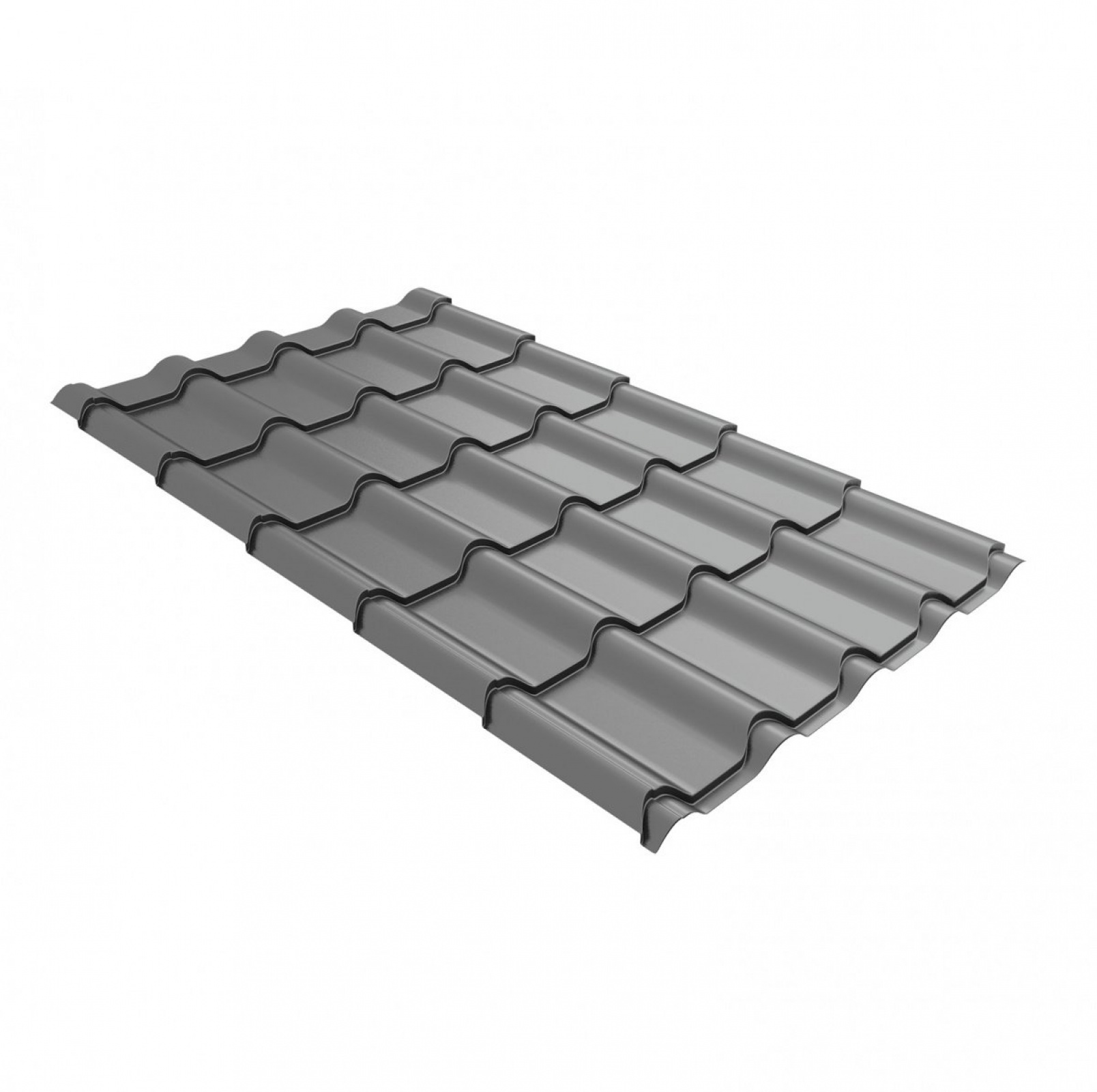 Металлочерепица камея 0,5 Satin RAL 9006 бело-алюминиевый