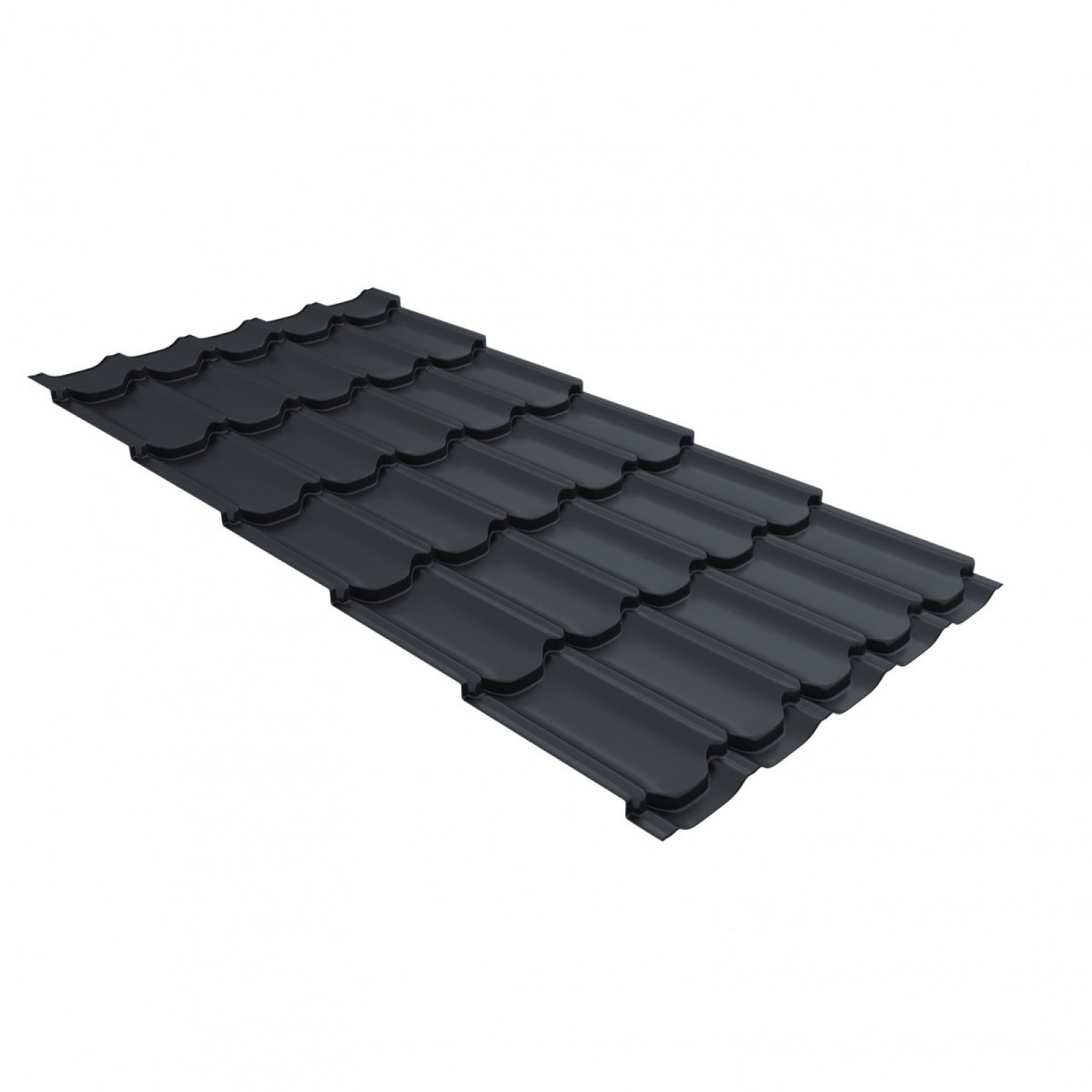 Металлочерепица квинта плюс 0,5 Satin Matt TX RAL 7024 мокрый асфальт