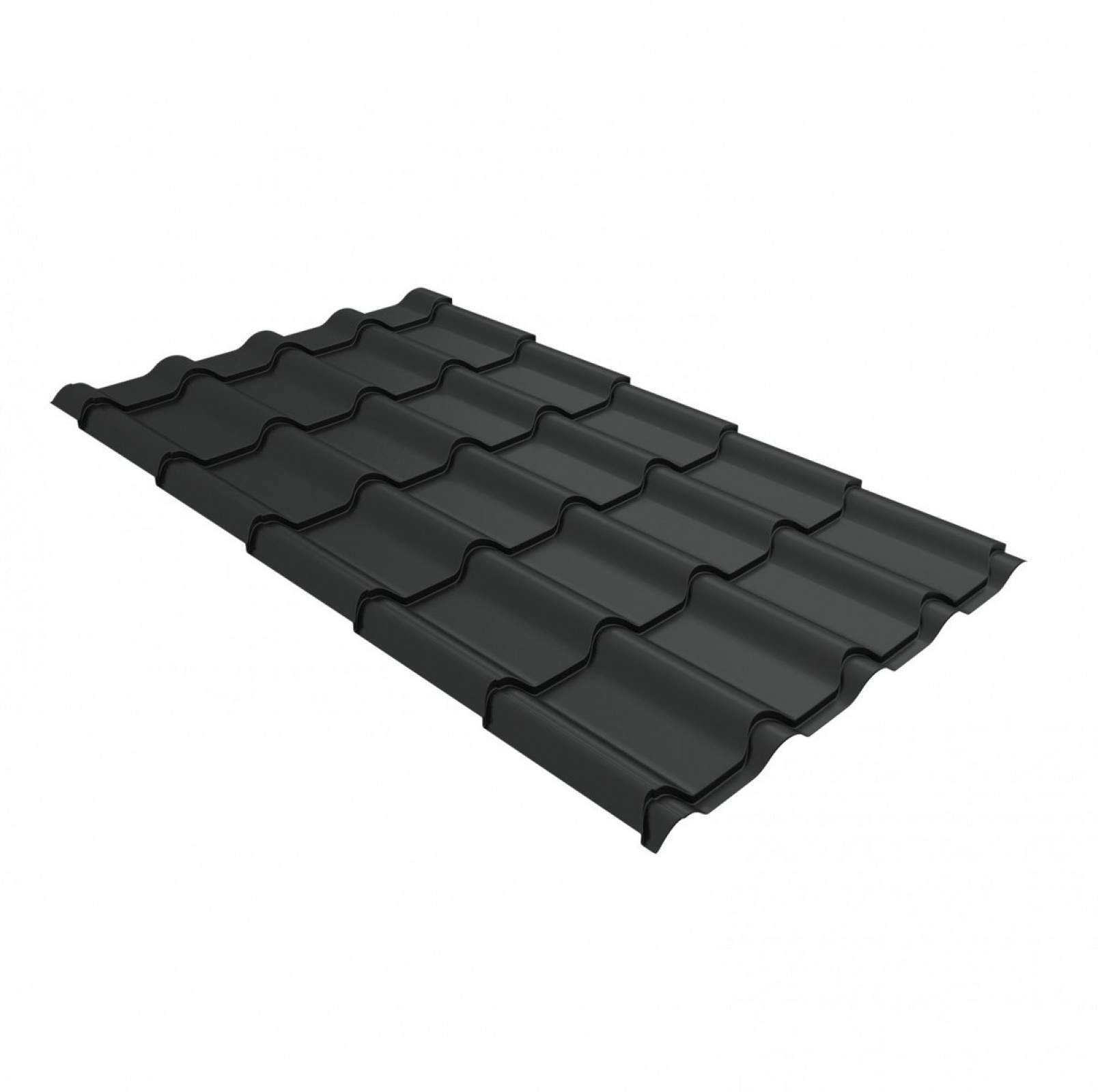Металлочерепица камея 0,5 Satin RAL 7016 антрацитово-серый