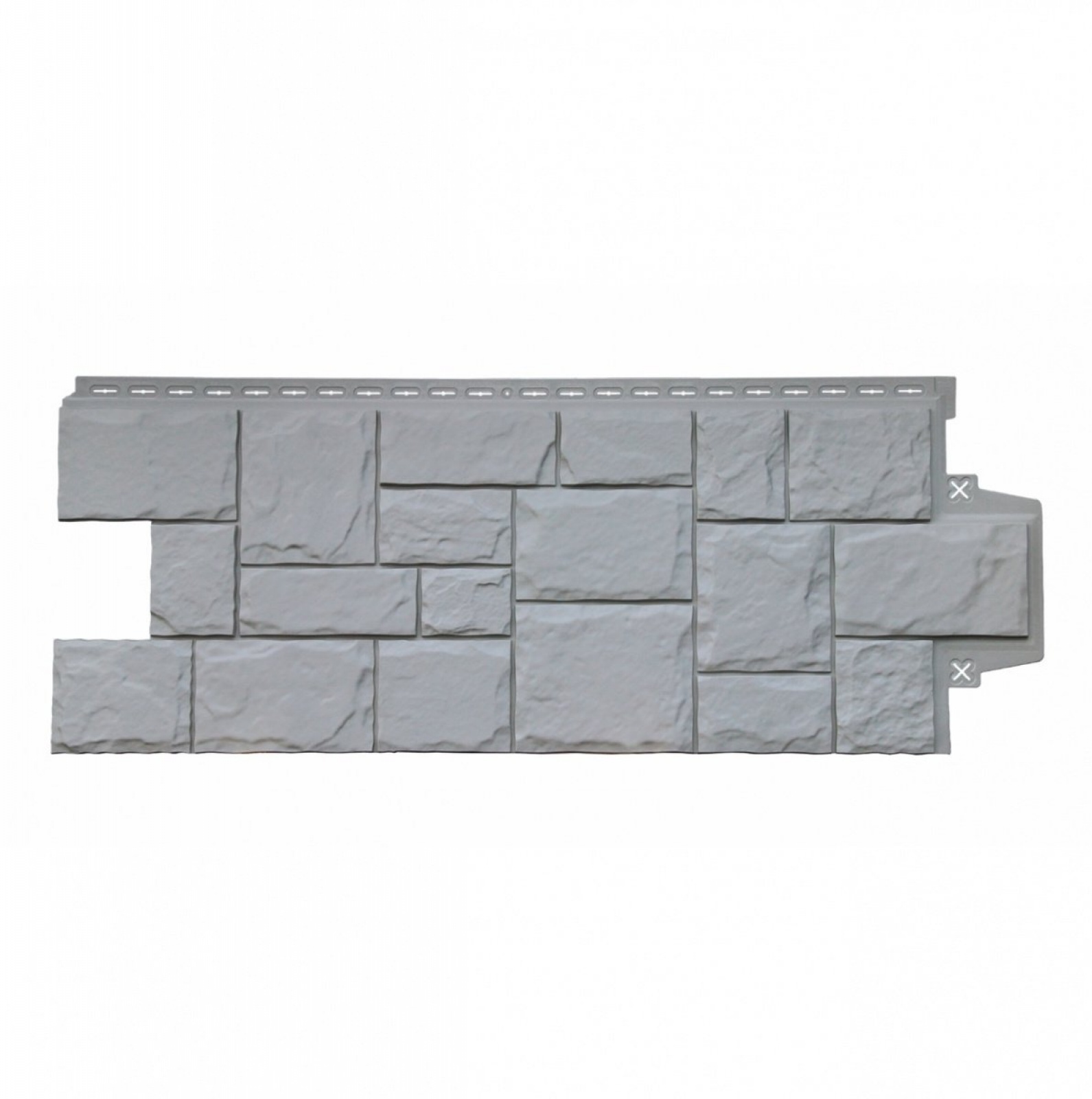 Фасадная панель Grand Line Крупный камень Classic Серый