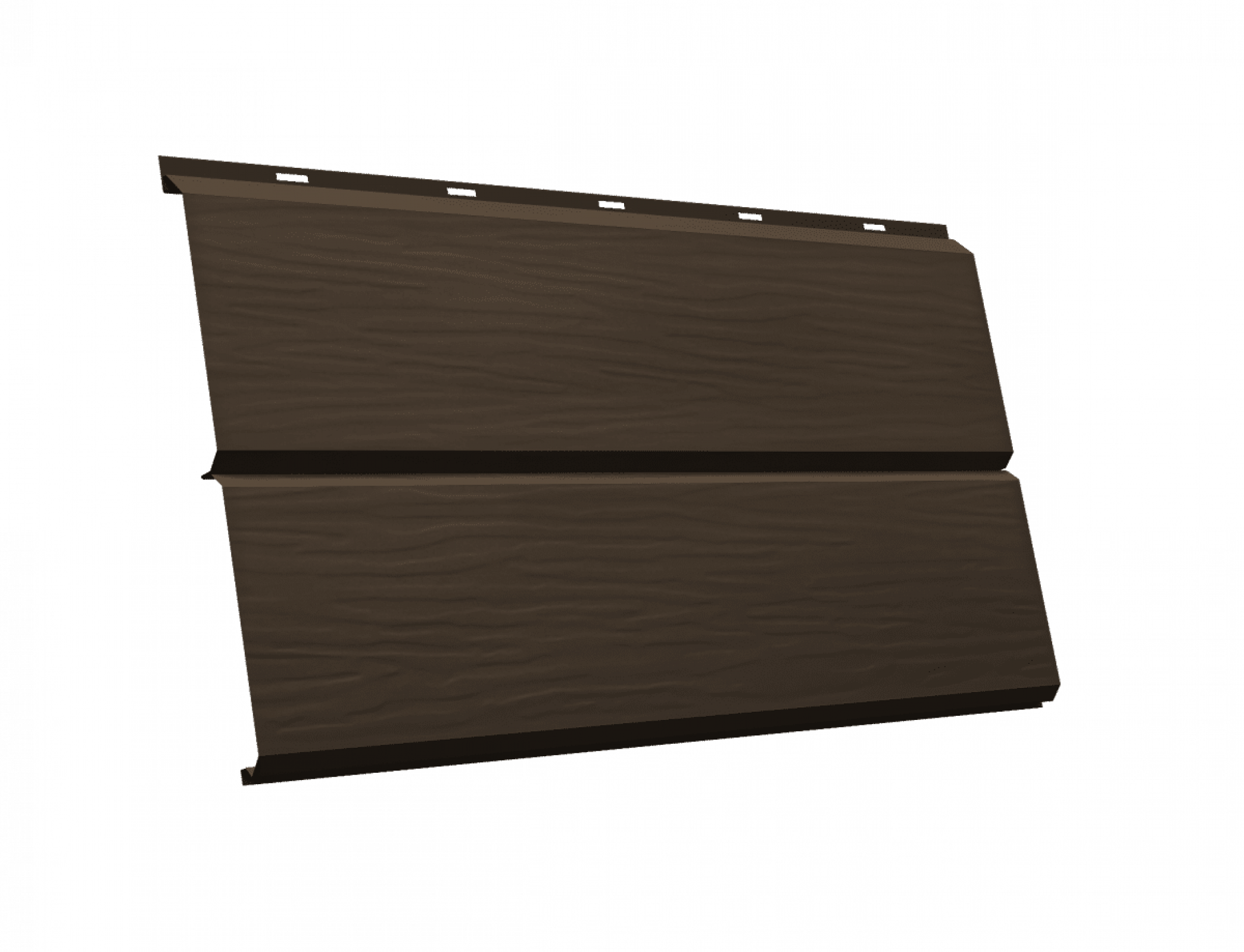 Металлический сайдинг ЭкоБрус 3D 0,345 Grand Line 0,5 GreenCoat Pural BT, matt с пленкой RR 32 темно-коричневый