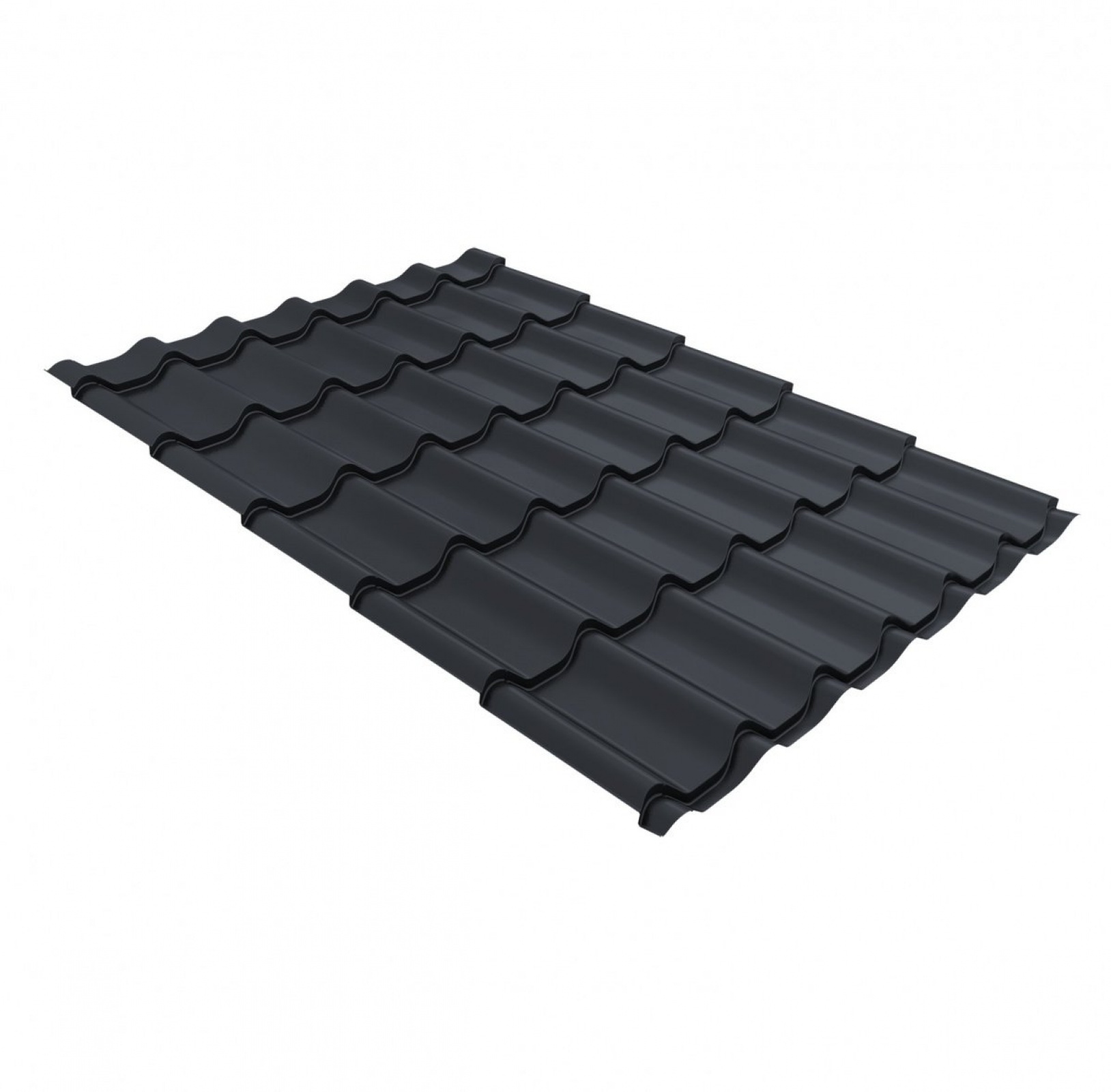 Металлочерепица классик 0,5 PurPro Matt 275 RAL 7024 мокрый