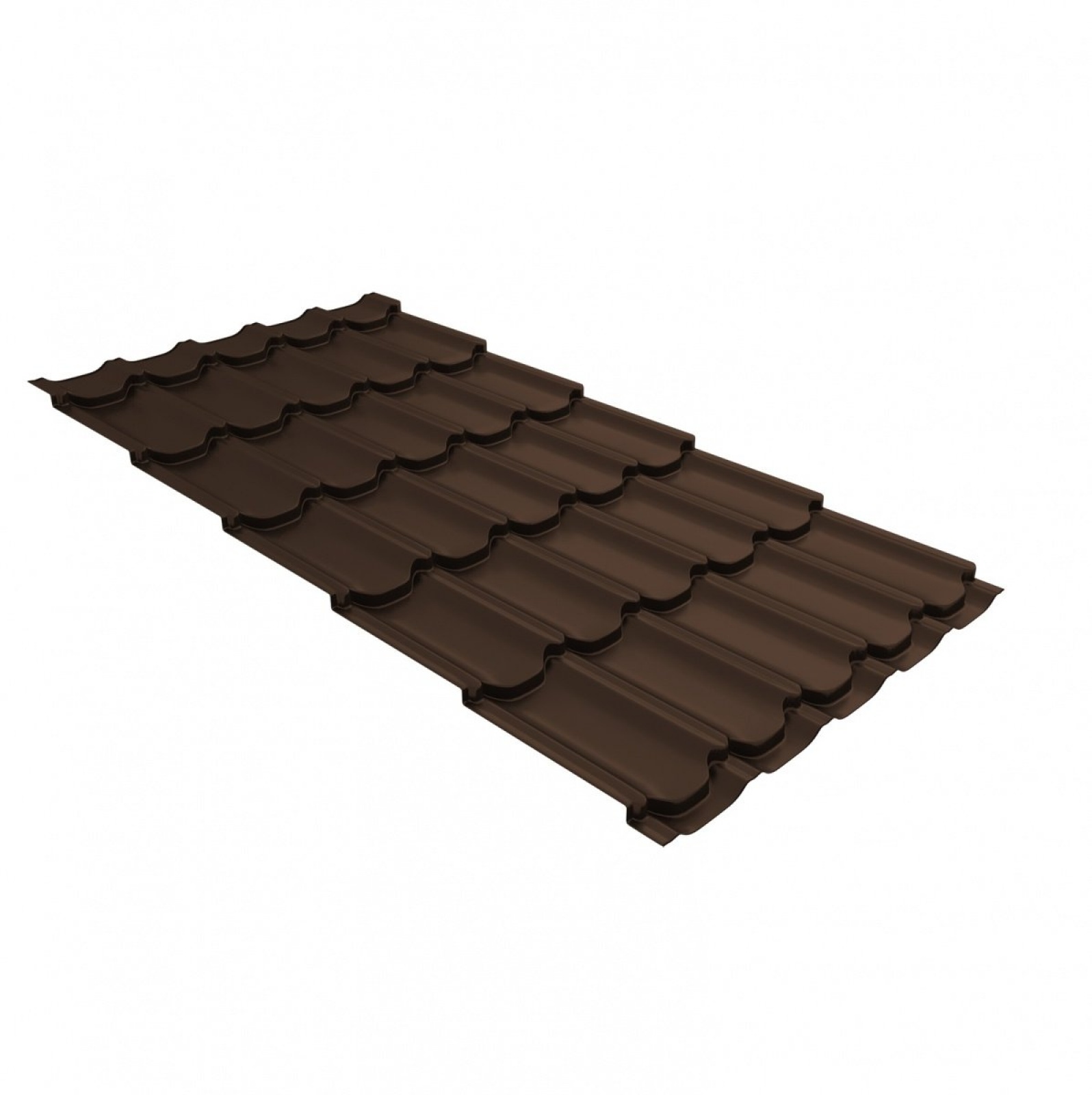Металлочерепица квинта плюс 0,5 PurPro Matt 275 RAL 8017 шоколад