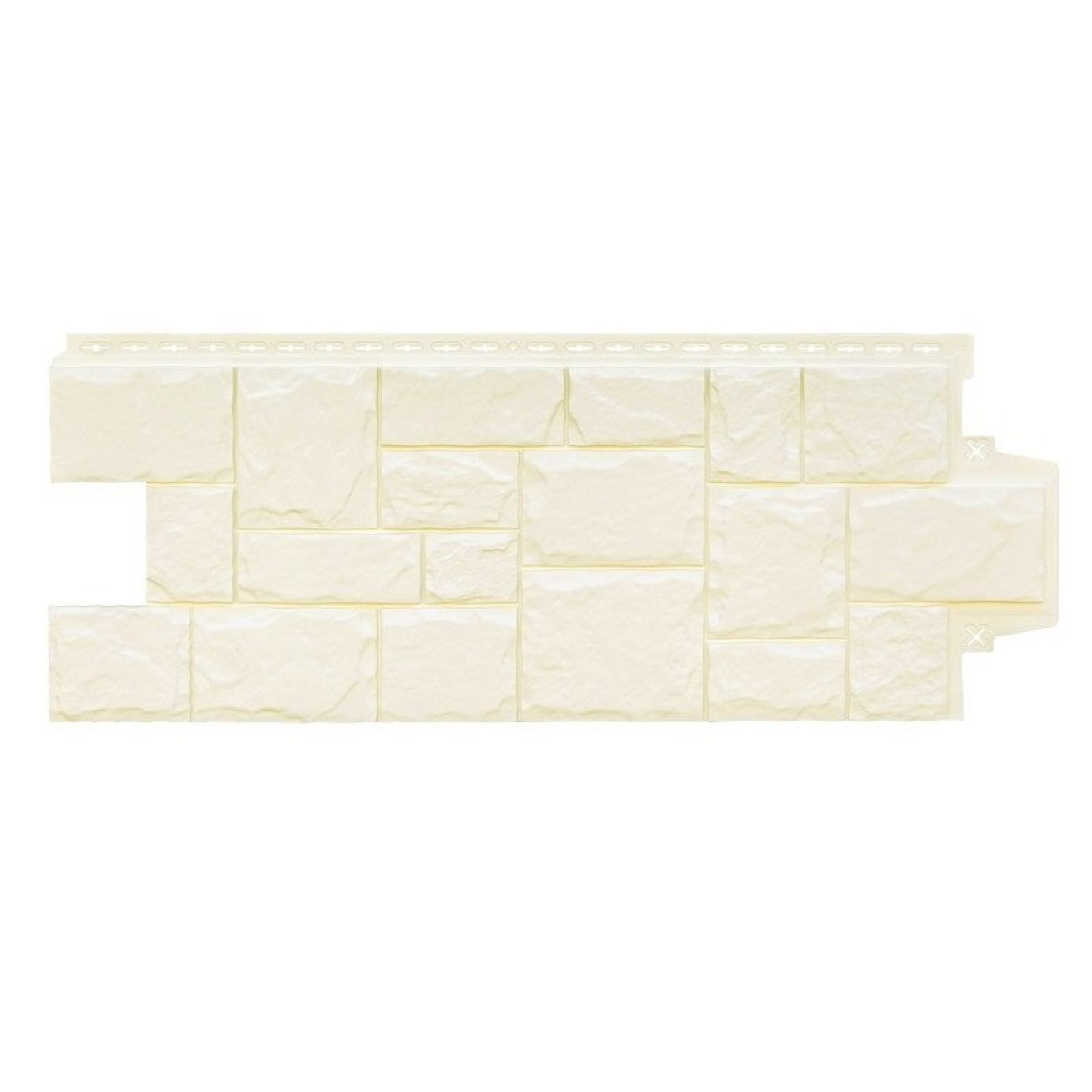 Фасадная панель Grand Line Крупный камень Classic Молочный