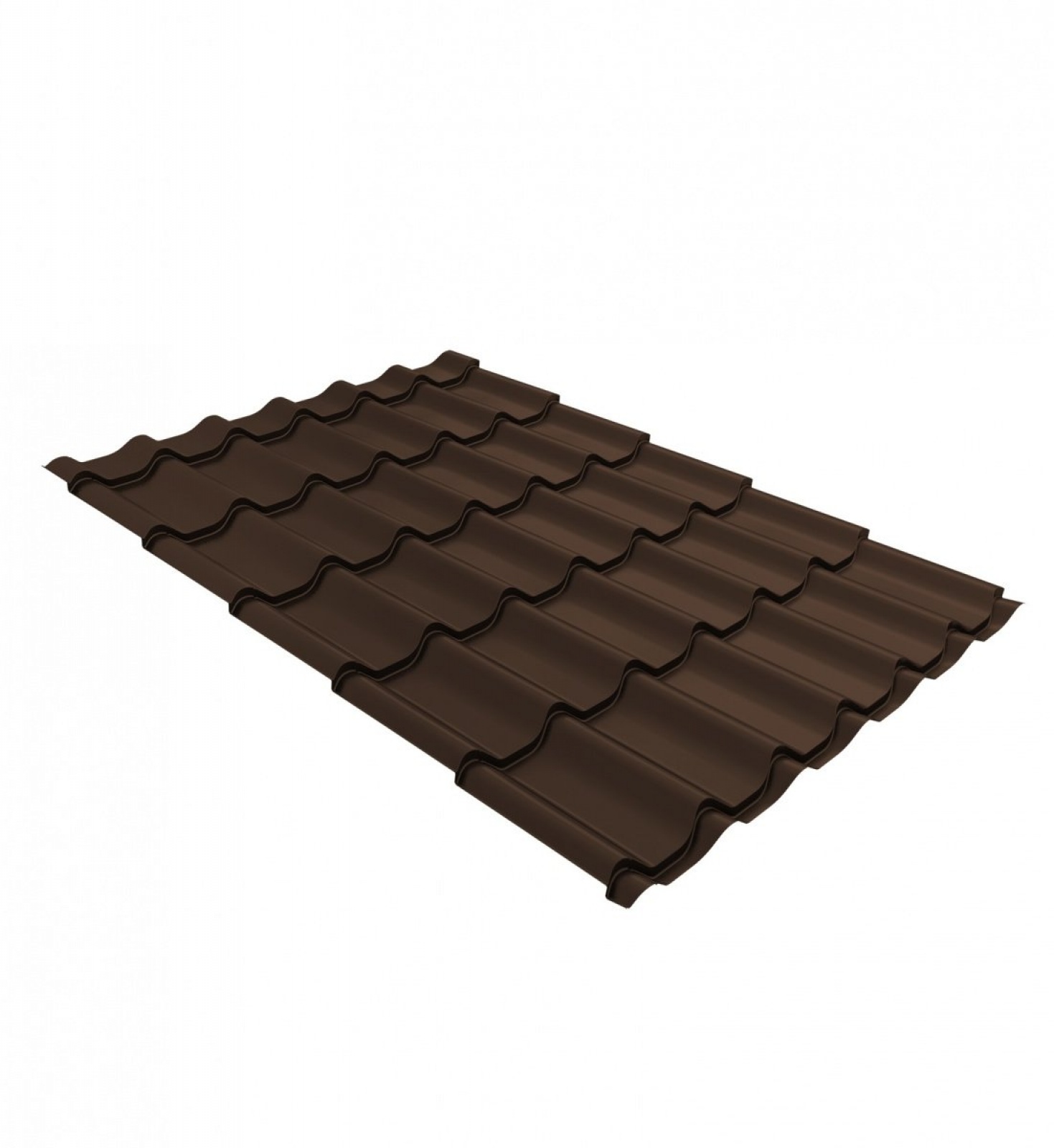 Металлочерепица классик 0,5 Satin Matt RAL 8017 шоколад