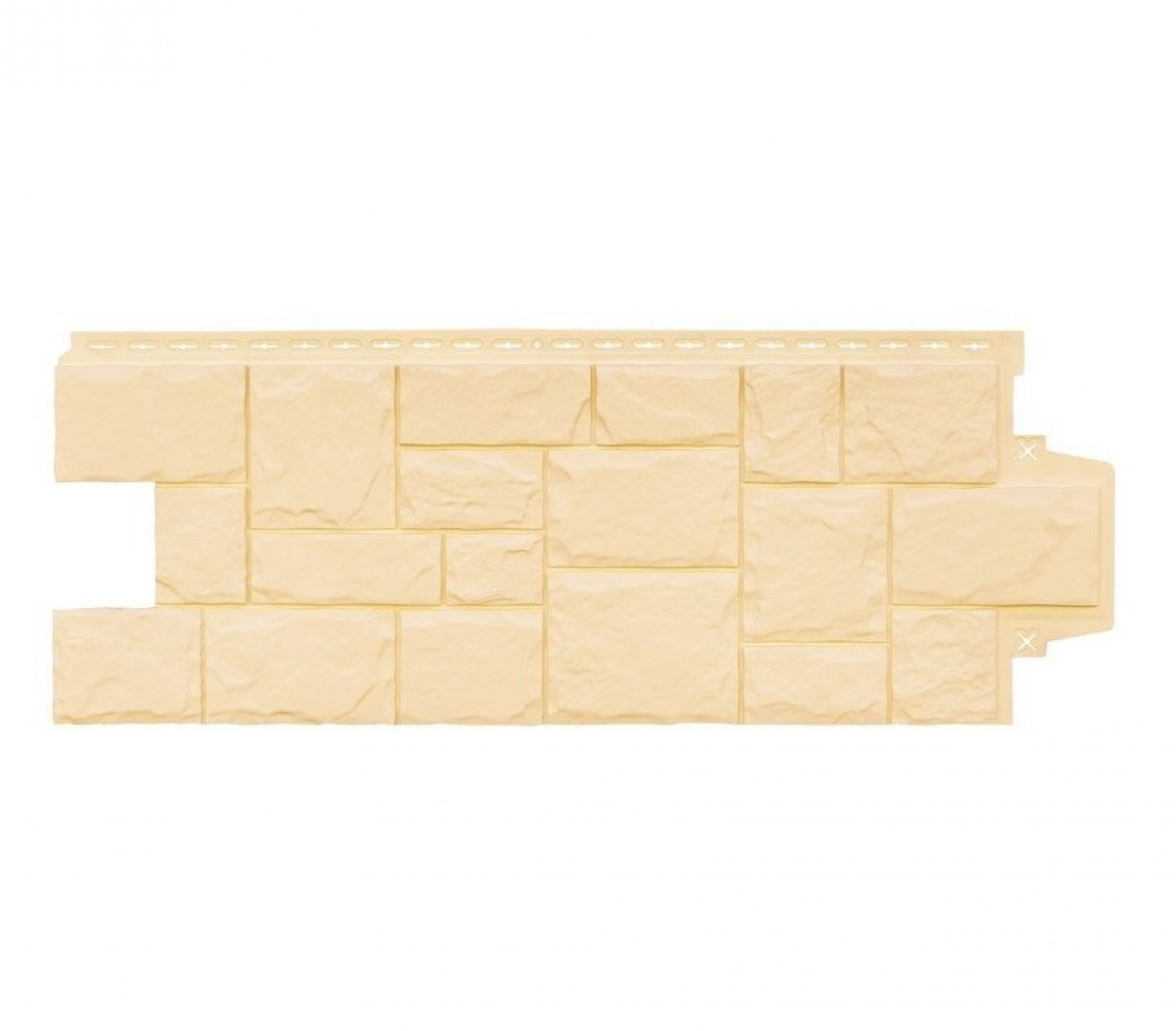 Фасадная панель Grand Line Крупный камень Classic Бежевый