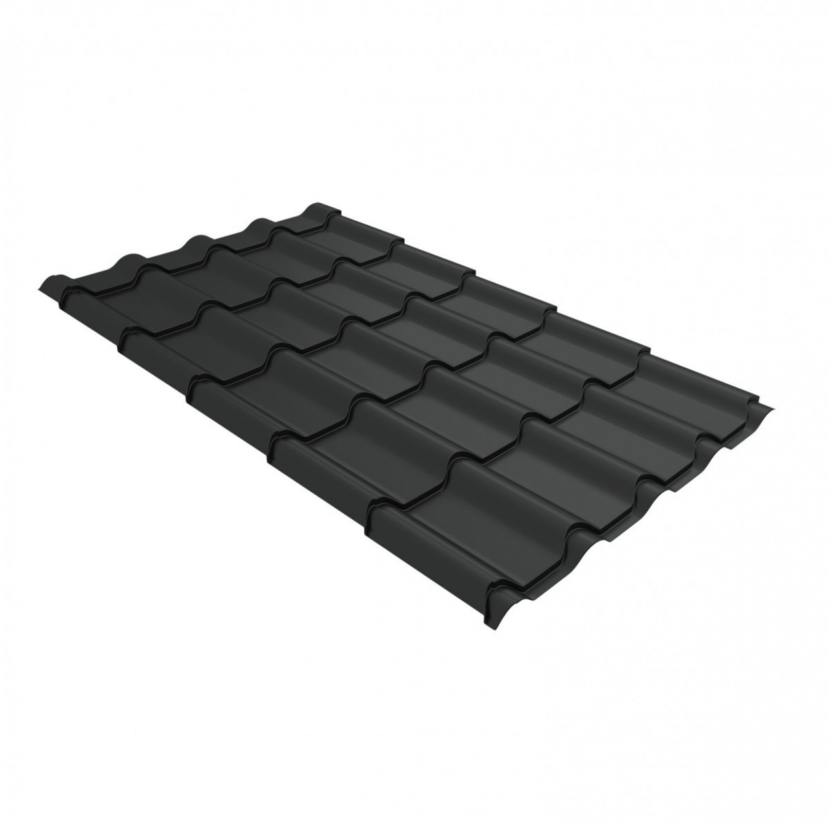 Металлочерепица камея 0,5 Velur X RAL 7016 антрацитово-серый