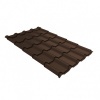 Металлочерепица камея 0,5 Satin Matt TX RAL 8017 шоколад