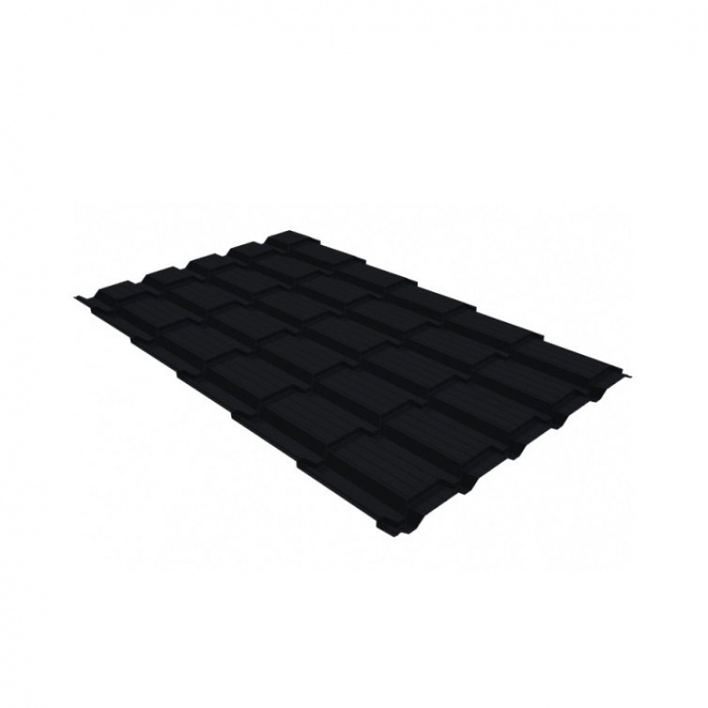 Металлочерепица Квадра Профи Grand Line 0,5 Drap TX RAL 9005 черный
