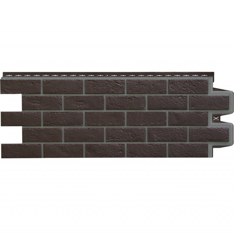 Фасадная панель Grand Line Состаренный кирпич Design Шоколадный