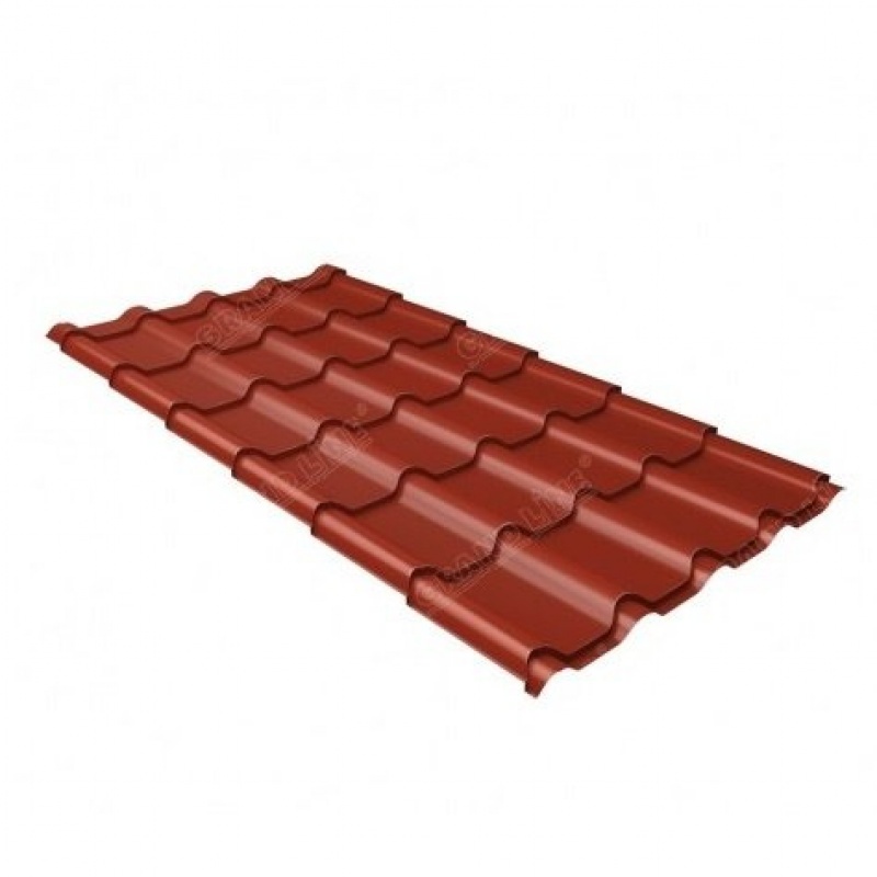 Металлочерепица камея 0,5 Satin RAL 3009 оксидно-красный