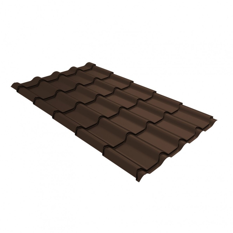 Металлочерепица камея 0,5 Satin Matt TX RAL 8017 шоколад
