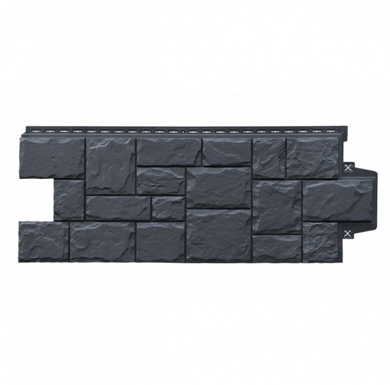 Фасадная панель Grand Line Крупный камень Classic Графит