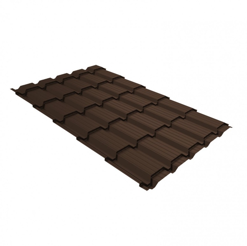 Металлочерепица Квадра Профи Grand Line 0,5 PurPro RAL 8017 шоколад