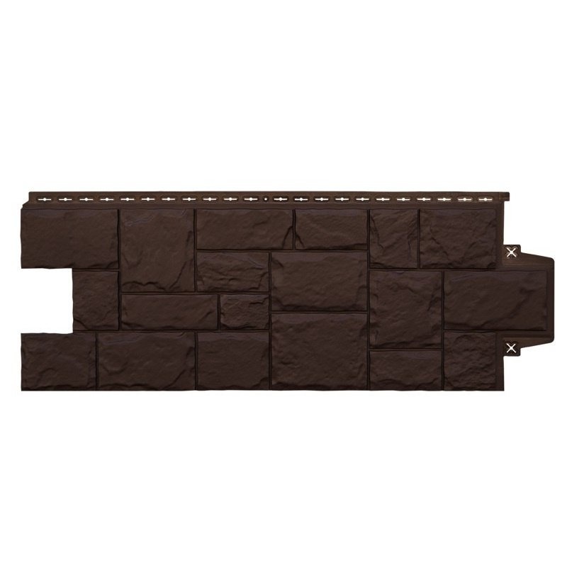 Фасадная панель Grand Line Крупный камень Classic Шоколадный