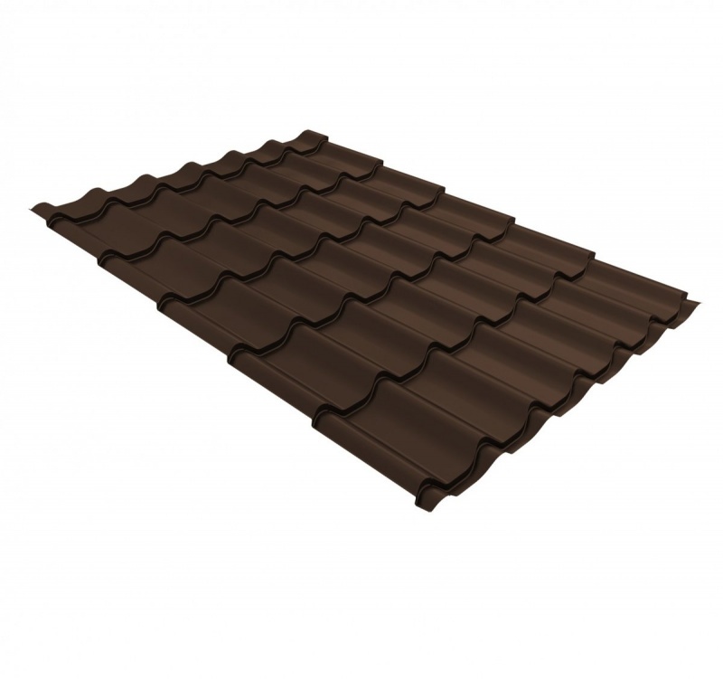 Металлочерепица классик 0,5 Satin Matt TX RAL 8017 шоколад
