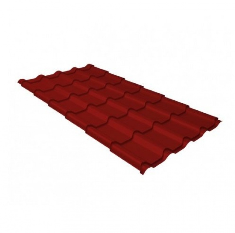 Металлочерепица камея 0,5 Satin RAL 3011 коричнево-красный