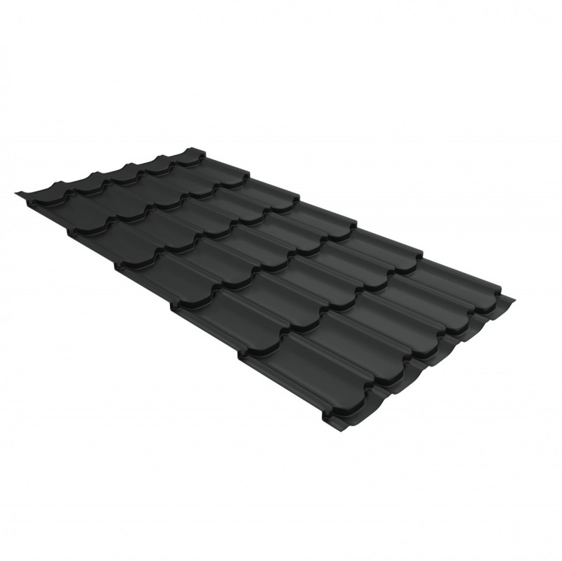 Металлочерепица квинта плюс 0,5 Drap TX RAL 7016 антрацитово-серый