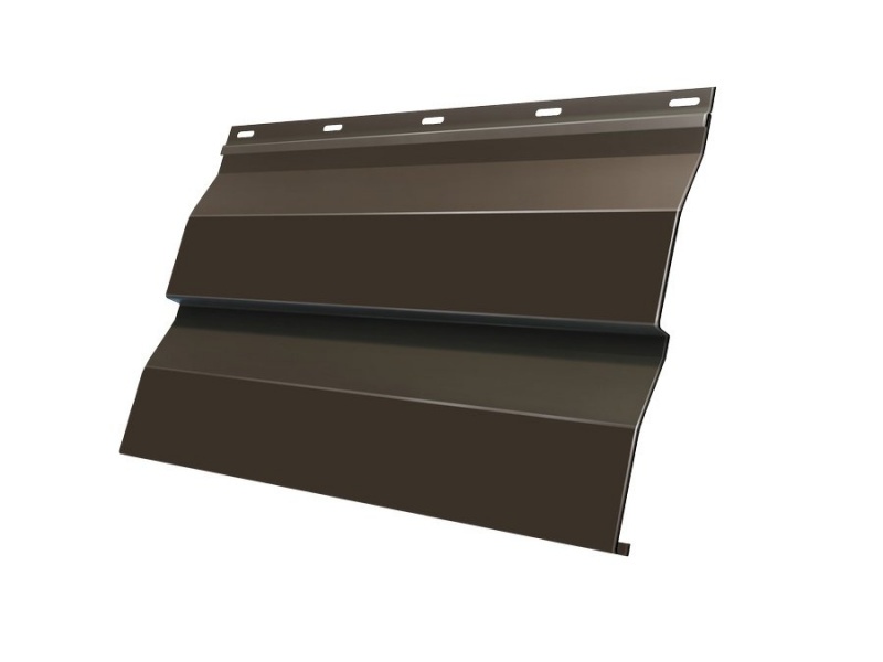 Металлический сайдинг Корабельная Доска 0,265 Grand Line 0,5 GreenCoat Pural BT matt RR 32 темно-коричневый