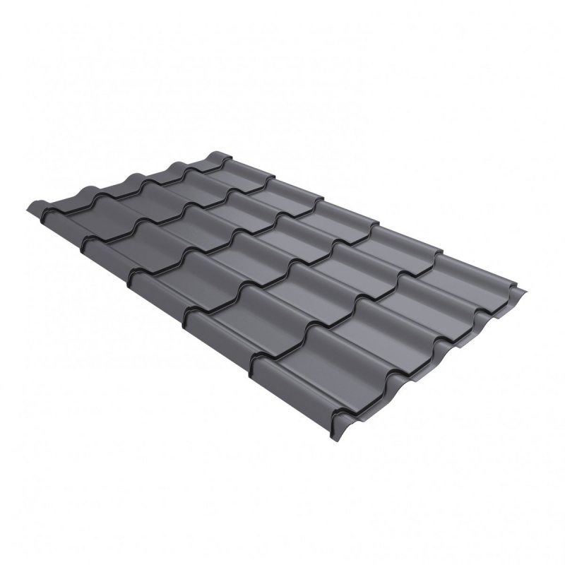 Металлочерепица камея 0,5 PE RAL 7004 сигнальный серый