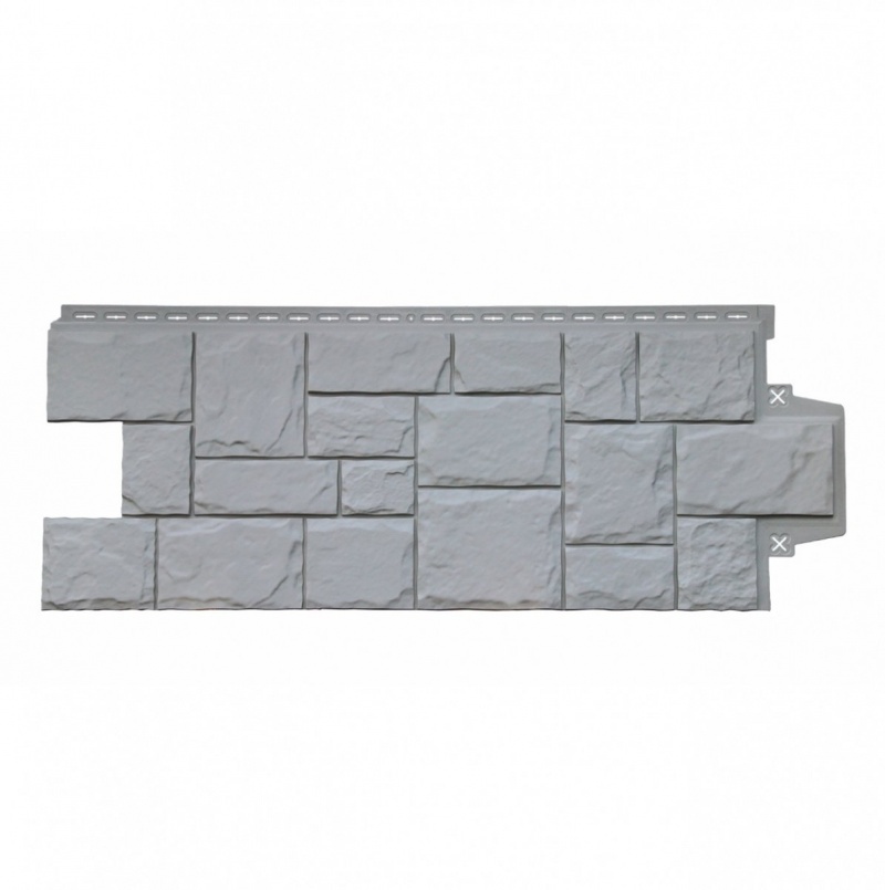 Фасадная панель Grand Line Крупный камень Classic Серый
