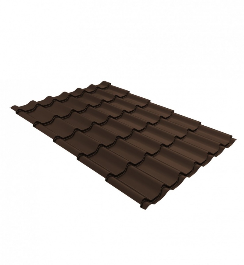 Металлочерепица классик 0,5 Satin Matt RAL 8017 шоколад