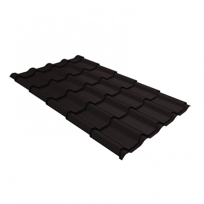Металлочерепица камея 0,5 Rooftop Бархат RAL 9005 черный