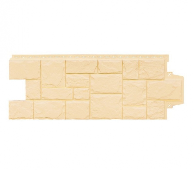 Фасадная панель Grand Line Крупный камень Classic Бежевый