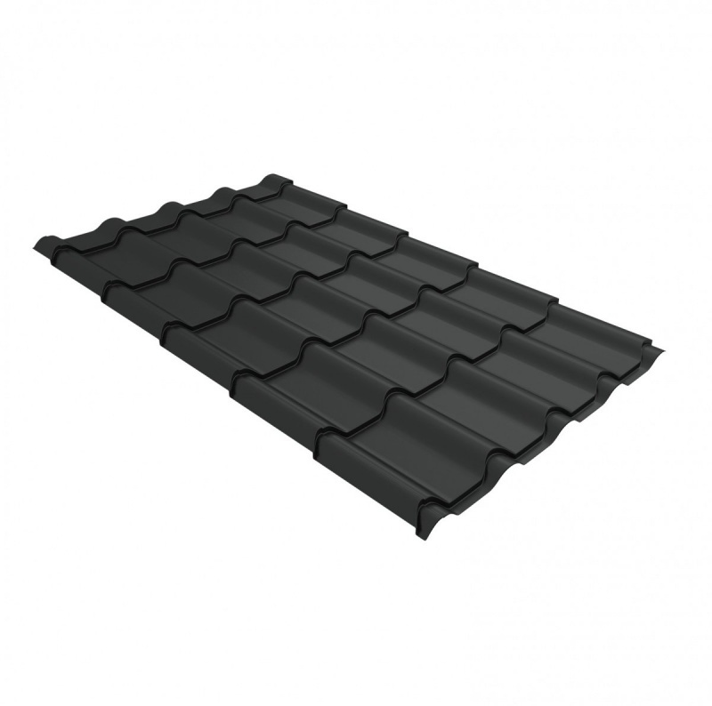 Металлочерепица камея 0,5 Velur X RAL 7016 антрацитово-серый